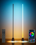 2 Pack Corner Floor Lamp, Smart RGB LED 60 Inch Standing Lamp with 344 LEDs, App & Remote Control, 16 Million Colors & Music Sync for Bedroom, Gaming Room, Home Decor, Modern Ambient Lighting