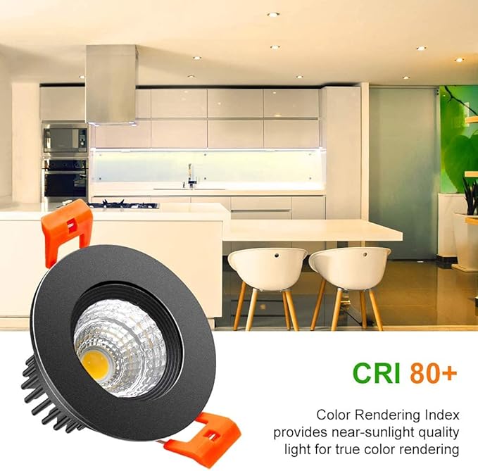 LightingWill 2inch LED Dimmable Downlight, 3W COB Recessed Ceiling Light, Ultra Warm White 2700K, CRI80, 25W Halogen Bulbs Equivalent, Black (4Pack)