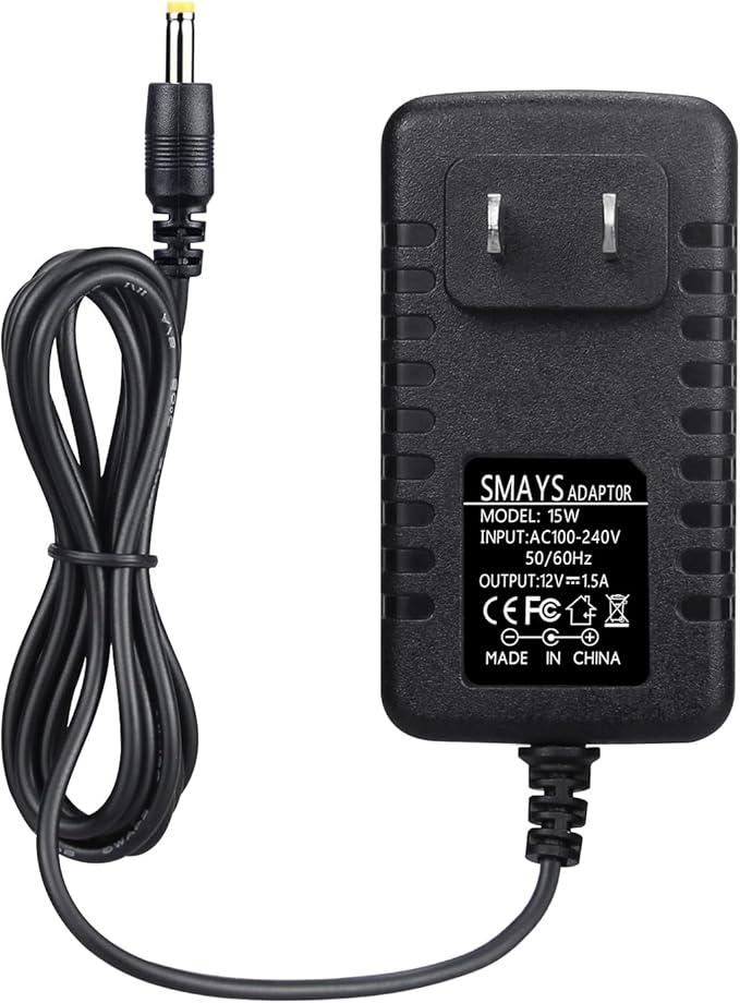 15W Power Cord Replacement for Alexa Echo Dot 3rd / 4th Gen, Echo Show 5 1st / 2nd Gen, Dot with Clock, Fire TV Cube, DC Charger Adapter with 5ft Cable
