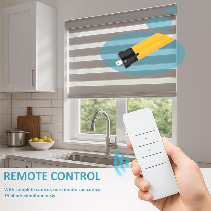 DC24V Smart Roller Shade Motor with Remote, 35mm Dry Contact Electric Blind Motor, Brushless Motorized Shades Kit for Zebra Blinds & Home Automation Projects (6.0 N.m for Φ40mm (1.57") Round Tube)