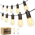 Minetom 53FT Outdoor String LED Patio Lights Waterproof, 16 Shatterproof S14 Vintage Edison Bulbs,Commercial Grade Outside Hanging Lights Waterproof for Porch Deck Garden Backyard Balcony Cafe Bistro