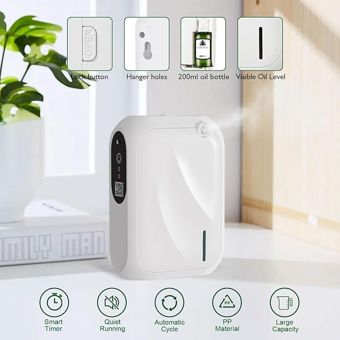 Scent Air Machine for Home, 1000 Sq. Ft Coverage Waterless Essential Oil Diffuser with Cold Air Diffusion Tech, Fragrance Diffuser, Aroma Diffuser with Smart APP Control for Home, Office, Spa, Office