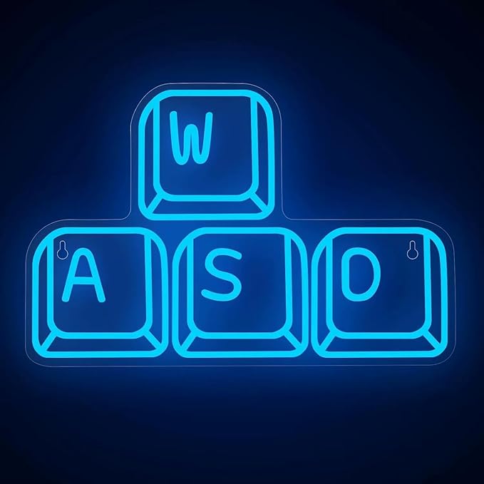 Gamer Led Neon Sign Wall Decorations Keyboard Shaped Dimmable USB Adjustable Brightness for Boys Gaming Room Bedroom Man Cave Gifts for Men Neon Lamp Game Room Accessories