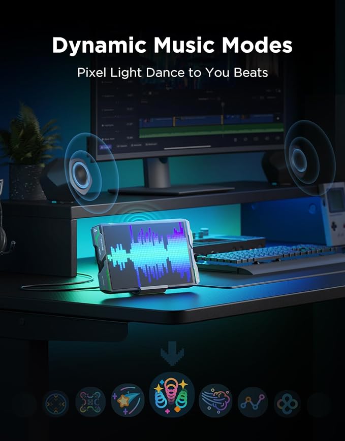 Govee Gaming Pixel Light, RGBIC LED Panel with Real-time Info Display, 150+ Scene Modes & DIY Options, Smart Pixel Lights (Wi-Fi Only), Works with Alexa, Ideal for Game Room Decor, 52x32 Pixels