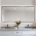 36x72 Black LED Mirror for Bathroom, Metal Framed Smart Mirror with Backlit, Anti-Fog, Stepless Dimmable & 3-Color Lights, UL-Listed LED Driver, Lighted Vanity Wall, Horizontal