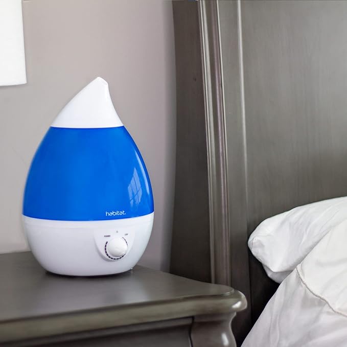 Habitat Cool Mist Ultrasonic Humidifier with Large 2.5L Tank, Whisper Quiet Humidifier with LED Light for Bedroom, 24 Hours of Continuous Mist, Blue (Pack of 12)