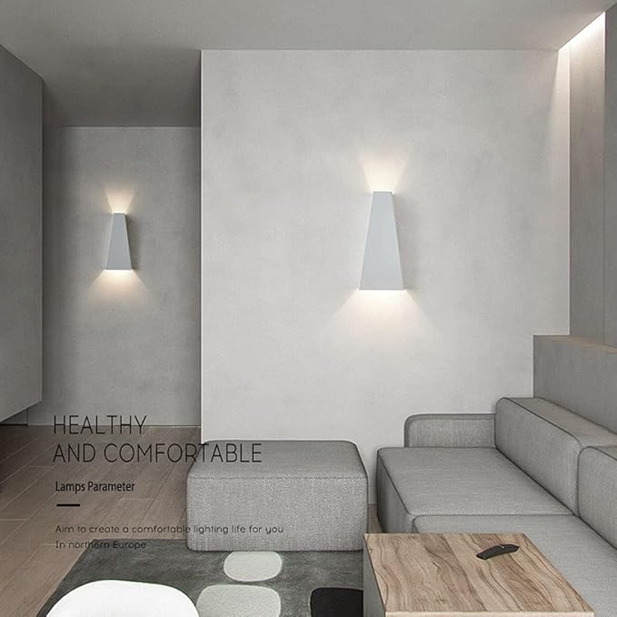 Modern Wall Light LED Sconce Up Down Metal Wall Spot Lamp, Indoor Lighting Fixtures Bedside Night Lamps for Living Room Bedroom Hallway Home Decorative Wall Wash Lights (Color : White-6000K)