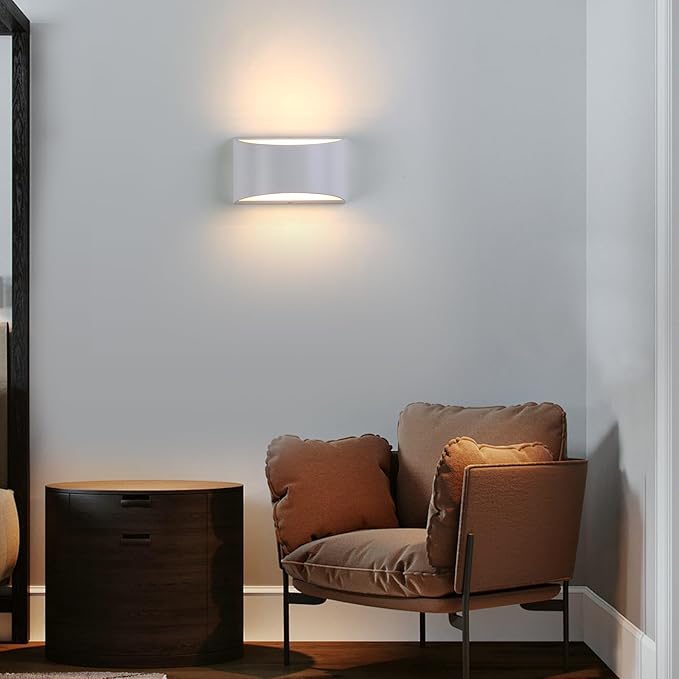 White Modern LED Wall Sconce (with G9 Bulbs) Hardwired Indoor Wall Lights Up and Down Wall Mount Lamps for Hallways, Bedrooms, Hallways, Living Room 3000K Warm White