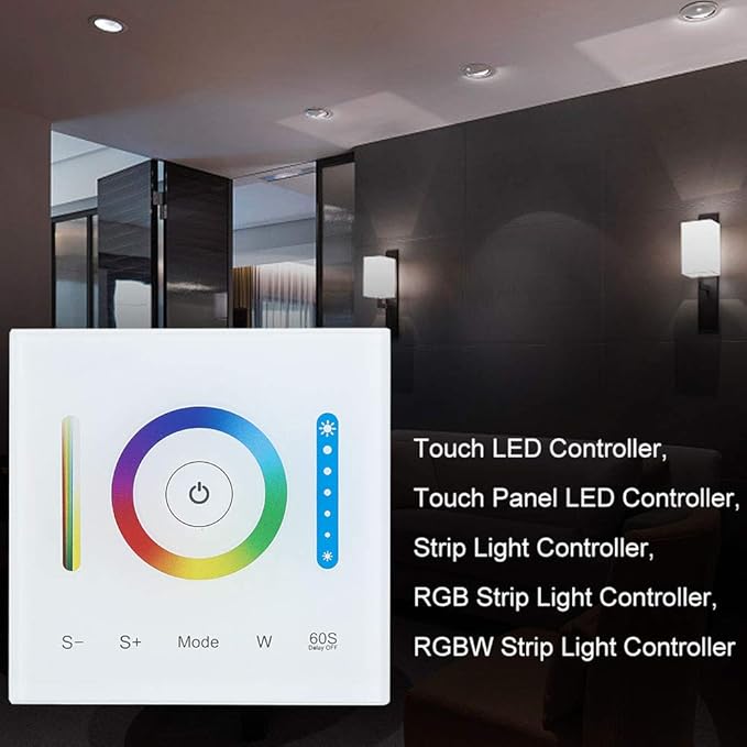Fdit Wall-Mounted Led Panel Controller Capacitive Touch Panel Smart Dimmable Light for RGB Rgbw and RGB+CCT Led Strips