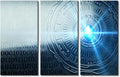 Framed Wall Art 3 Panels Cybersecurity Concept Illustration Pictures Print on Canvas for Living Room Bedroom Decoration, Concept Artwork Gallery-Wrapped Ready to Hang, 60" Wx40 H
