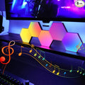 Hexagon LED Wall Light Panels: Smart RGB Color-Changing Hexagon Lights with App & Remote Control, Music Sync Mode, DIY Wall Decor for Bedroom, Gaming Room, Home Theater (6)