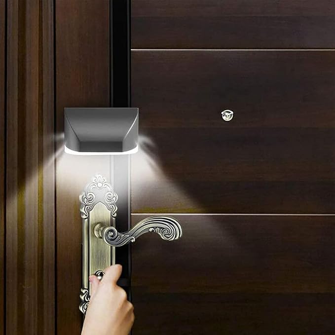 Key Light Door Lights, Small Motion Sensor Light with 4 LED Bulbs, Battery Powered Night Lights for Hallway, Stairway, Kitchen, Closet, Bedroom (2 Pack Silver)