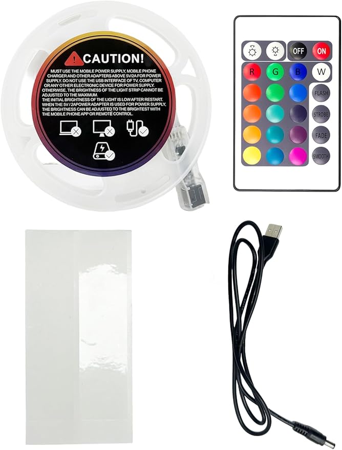 LED Strip Lights, 5V RGB Color Changing Light Strips with Remote Control, USB Powered Flexible LED Lights for Bedroom, TV, Living Room, Party, Home DIY Decoration (32.8Ft)