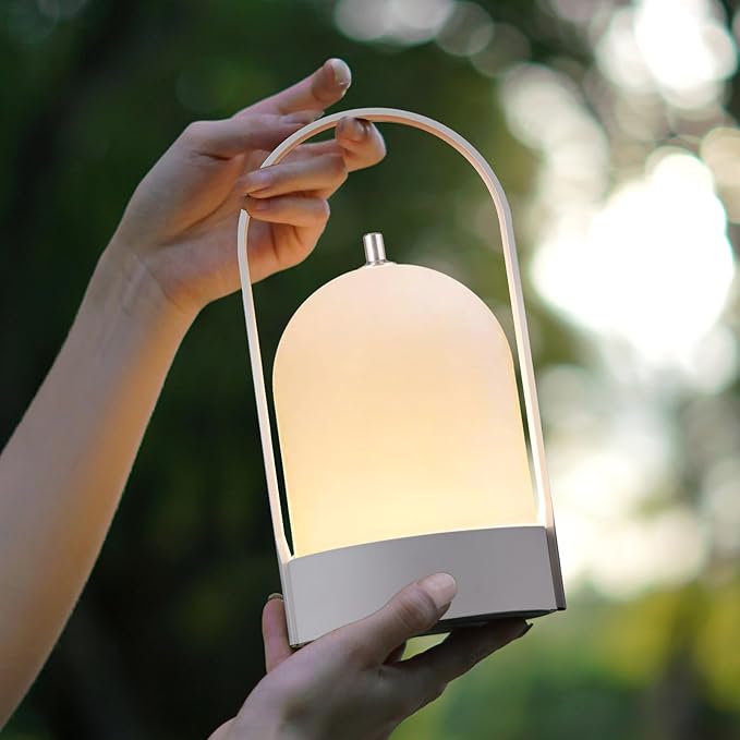 Tubicen Portable LED Lantern Table Lamp Battery Operated Rechargeable Cordless Lamp for Table 4-Level Touch Dimmable Night Light for Camping Bedroom Dining Room Balcony Restaurant