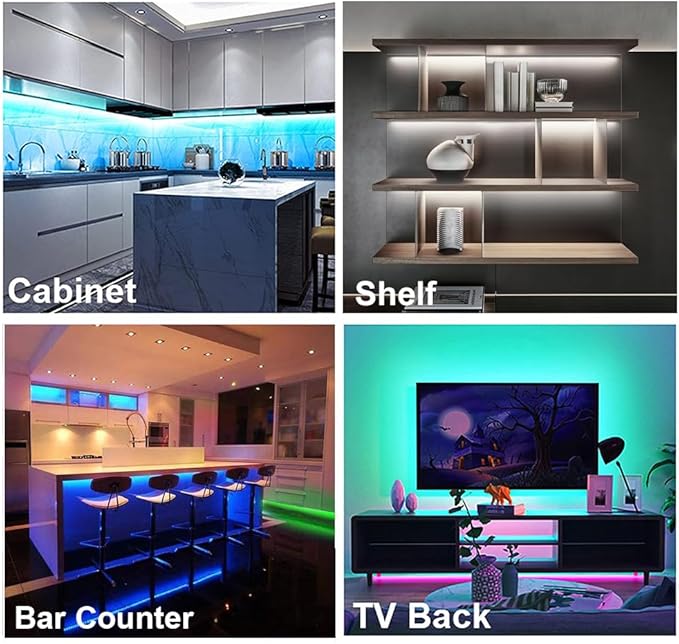 Under Cabinet Lights with Remote, 20 Color Changeable Closet Lights, Dimmable LED Light Bar, RGB Lighting for Desk, Counter, Workbench, Kitchen, Shelf (36 Inch)