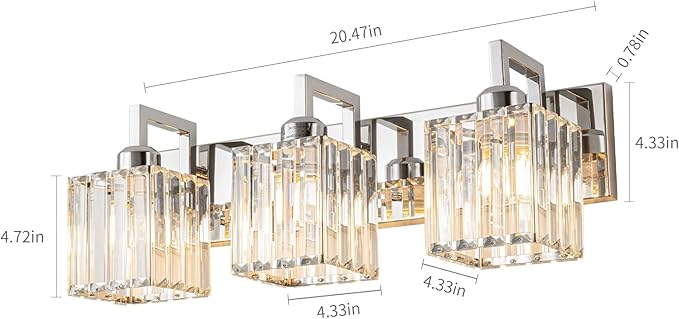 19.5" KnurledBrassWallSconcesSetof2,BronzeBathroomVanityLightFixtureswithWaterRipplesGlassTube,ModernLampforBedroom,LivingRoom,Hallway,Staise,Mirror,Kitchen