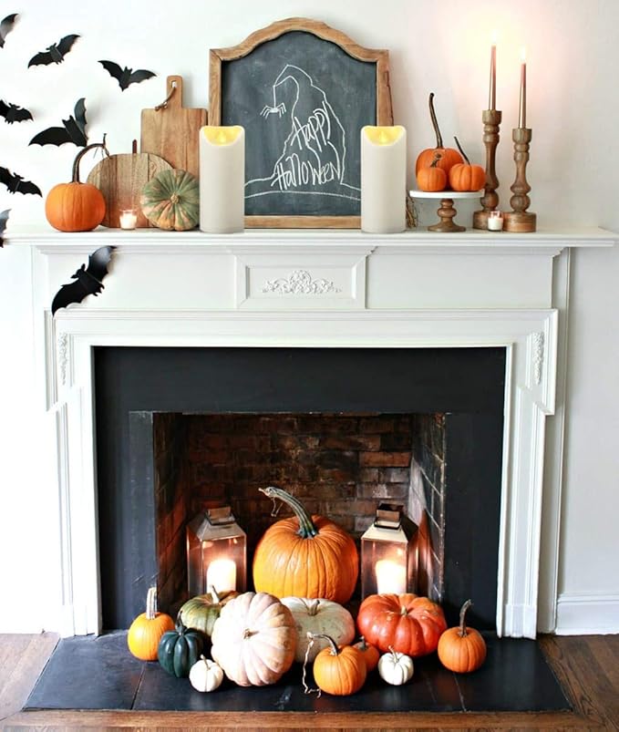 CANDLE IDEA 2 PCS 3"x7" Outdoor Waterproof Flameless LED Pillar Candles with Remote Timer, Battery Operated Electric Flickering Plastic Fake Candle for Halloween Christmas Lantern Decorations (Ivory)