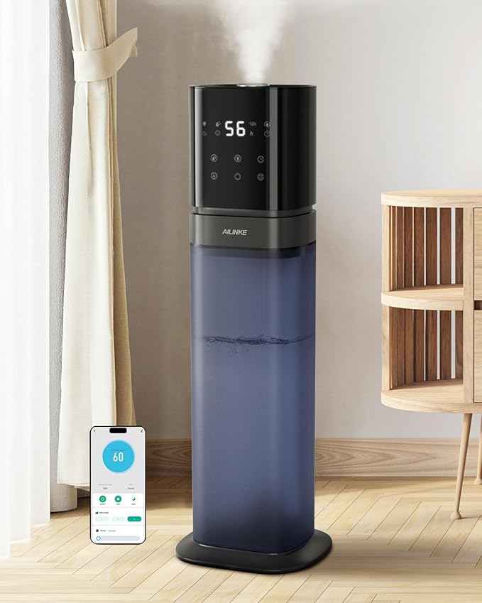 Humidifiers for Bedroom 2.1Gal/8L, Smart Humidifier Large room, Cool Mist Humidifiers for Bedroom Large Room with Extended Tube, WIFI App&Voice Control, Humidifiers for Home Baby Plants, Blue