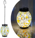 Solar Hanging Lanterns Outdoor, Solar Glass Lights, Waterproof Hanging Lamp Light for Garden Yard Tree Home Xmas Decoration