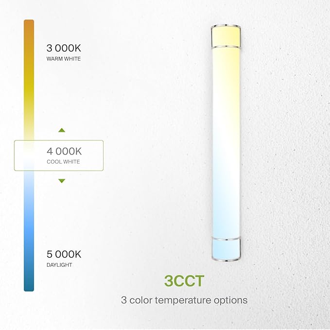 ASD LED 48" Vanity Flush Mount Light Fixture, Linear Bathroom Lighting Bar | 3CCT, Dimmable, Energy Star, ETL Listed | 35W 3200LM 3000-5000K 120V | Long Bath Wall Sconce Over Mirror | Nickel, 2 Pack