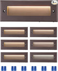 LEONLITE 5W/4W/3W Dimmable 5CCT Low Voltage LED Step Lights Outdoor, 9 Inch Exterior Step Lighting, 12-24V AC/DC Landscape Stair Riser Light, UL Listed, IP65, Oil Rubbed Bronze, Aluminum, Pack of 6