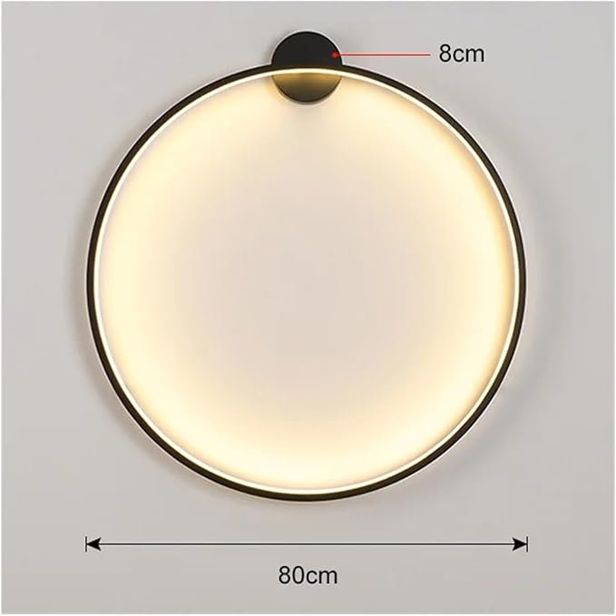 Wiring-Free Living Room Sofa Background Wall Decoration - Minimalist Bedroom lamp Ring Art Atmosphere Wall Light,Kitchen Island (3 Colors 80cm A)