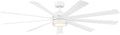 Wynd XL Smart Indoor and Outdoor 9-Blade Ceiling Fan 72in Matte White with 3500K LED Light Kit and Remote Control worksworks with Alexa and iOS or Android App