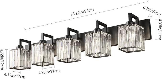 19.5" KnurledBrassWallSconcesSetof2,BronzeBathroomVanityLightFixtureswithWaterRipplesGlassTube,ModernLampforBedroom,LivingRoom,Hallway,Staise,Mirror,Kitchen