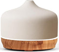 Porseme 500ml Glass Essential Oil Diffuser Aromatherapy Ultrasonic Cool Mist Humidifier 15-21 Running Hours Waterless Auto-Off Air Diffusers for Sleeping Yoga Working Spa(White Ceramic)