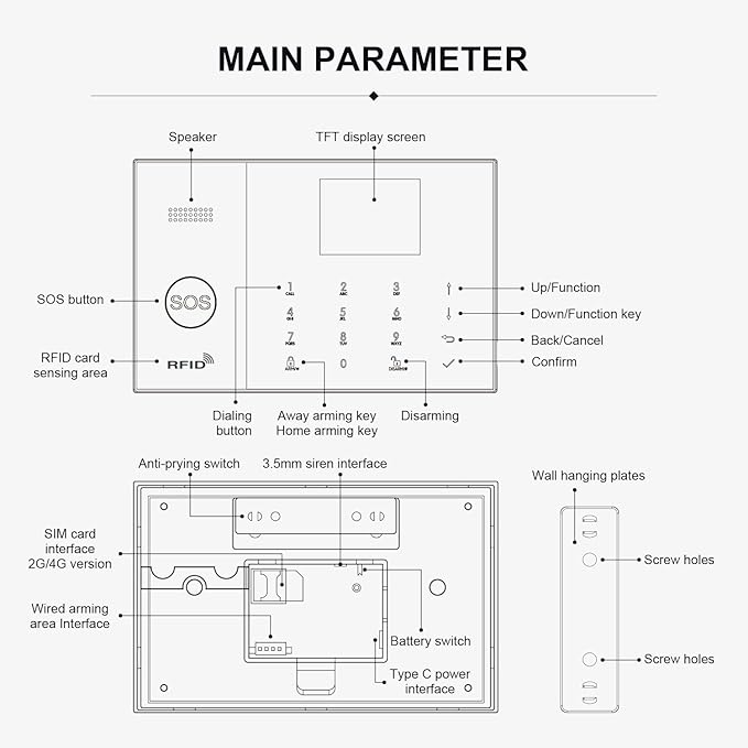 PGST WiFi Alarm System with 2MP HD Security Camera,Wireless Home Security Systems with Door/Window Sensors,Remote,Tuya APP Instant Alerts for Villa,Apartment,Pets,Kids Safety,No Monthly Fee