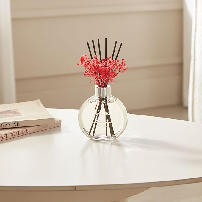 Flower Reed Diffuser Set 5.07oz Orange Blossom Scent Diffuser with Sticks Home Fragrance Reed Diffuser for Bathroom Shelf Decor