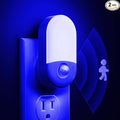 Blue Night Light Plug in, LOHAS Motion Sensor Blue LED Night Lights Plug Into Wall, Adjustable Brightness, 0.6W LED Night Lights for Kids, Bathroom, Bedroom, Independence Day Decorations, 2 Pack