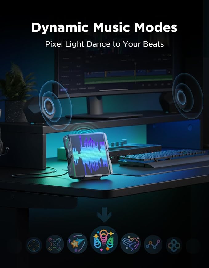 Govee Gaming Pixel Light, RGBIC LED Panel with Real-time Info Display, 150+ Scene Modes & DIY Options, Smart Pixel Lights (Wi-Fi Only), Works with Alexa, Ideal for Game Room Decor, 32x32 Pixels