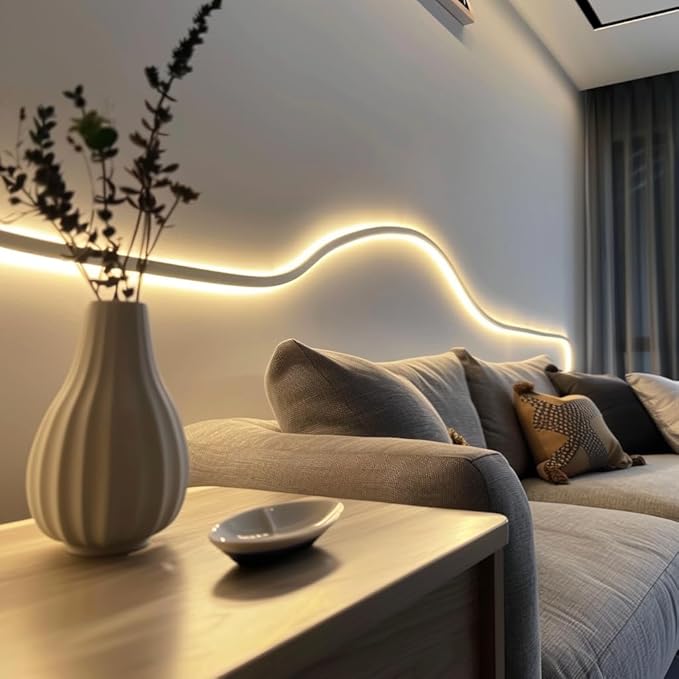 TOPAI 24V Thin 5mm COB LED Strip Waterproof 4000K Natural White 16.4ft Bright 4000Lm CRI>90 Uniform Dotless 400LEDs/M Self Adhesive Flexible Cuttable for DIY, Bedroom, Under Cabinet Lighting