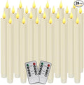 24-Pack Flameless Taper Candles, 9.25 Inch Battery Operated LED Candlesticks with Remote & Timer - Realistic Flickering Flame, Warm Ivory, Safe Smokeless for Wedding Christmas Church Party Home Decor