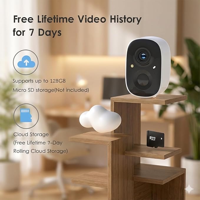 GMK Security Cameras Wireless Outdoor, 2K Battery Powered Cameras for Home Security, Color Night Vision, Motion Detection, 2-Way Talk, IP65 Waterproof, Remote Access, Cloud/SD Storage