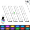 Under Cabinet Lights Wireless, 58-LED Rechargeable Motion Sensor Closet Lights with Remote Control, RGB Color Changing Under Counter Lights for Kitchen, Pantry, Bedroom, Stairs, 4 Pack