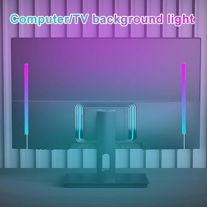 12" Under Monitor RGB Light Bar,16 Million Hues,USB-Powered, 3-Control (Button/Remote/App),LED Ambient Light for Gaming Room, Display Case & Desk Aesthetic Lighting（Red）