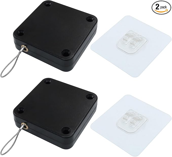 2Pcs Automatic Sliding Door Closer, Black, Steel, 1000g Tension, Punch-Free, Drill-Free, Office/Bathroom/Residential