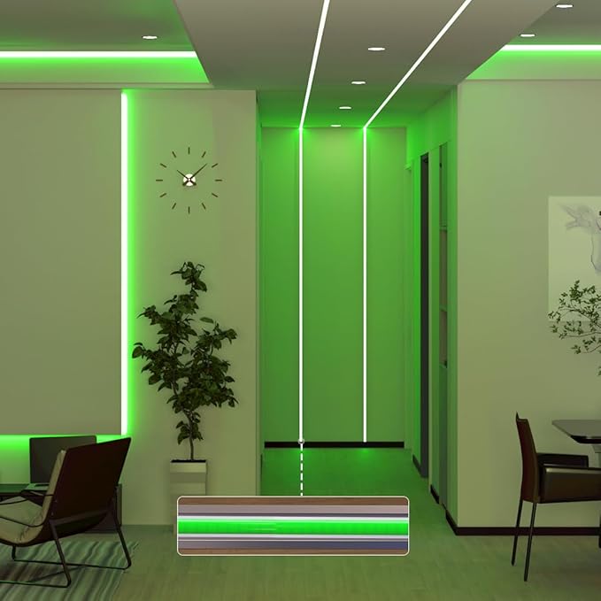 BTF-LIGHTING FCOB COB LED Strip Green Color 5mm Width UL Listed Super Narrow Flexible Uniform Light DC12V 16.4FT CRI 90+ Dimmable LED Ribbon for Bedroom Home Indoor Decor(No Adapter or Controller)