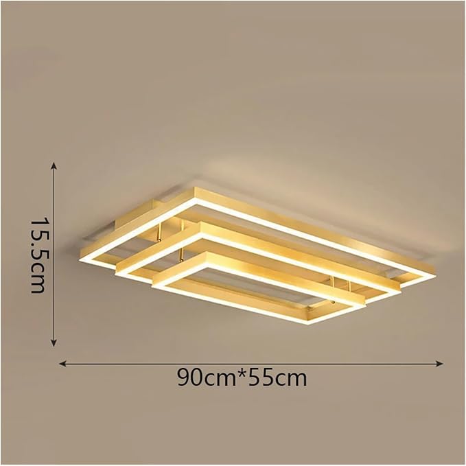 Nordic Home Decoration Salon Bedroom Decor Smart Led Lamp Lights for Room Dimmable Ceiling Light Indoor Lighting Minimalist Design(Neutral Light,Gold 3layers)