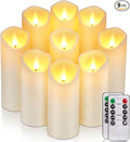Homemory Flameless Candles, LED Battery Operated with Remote Timers, Electric Fake, Made of Frosted Plastic, Won't Melt, Ivory, Set of 9