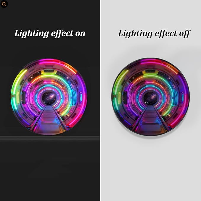 DAJIAYIQI LED Light Decor Wall Art, 3D Wall Sculpture Decoration with Aluminum Frame, Full-screen LED Illuminated Panel, Technological Glowing Wall Art for Bars Hotels E-sports Room(E,100cm)