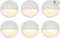 GKOLED Landscape Deck Lights, Low Voltage 12V AC/DC Outdoor Patio Lighting, LED 2W Step Light, 3000K, Die-Casting Aluminium with Classic White Powder Appearance, Complete Light UL-Listed, 6-Pack