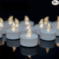YIWER Battery Tea Lights Candles Set of 24: Flickering flameless Realistic Tealights with Warm White Light Candle Light for Festivals Parties Halloween Warm Atmosphere