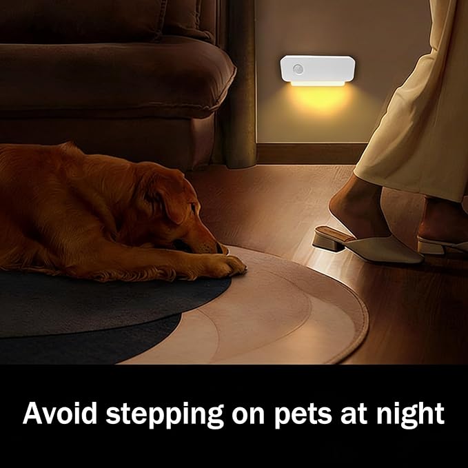 ROOKIELEDS Smart Sync Motion Sensor Night Light, Rechargeable Stair Lights with Multi-Light Linkage, Portable Nightlight for Stairs, Hallways, Garages, Bedrooms (6 Pack)