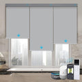 ACMEART Motorized Blackout Blinds Shades for Windows,Rechargeable Electrical Roller Shades with Remote,Smart Blinds Work with Solar Panels for Home and Office,Custom Size(Grey)