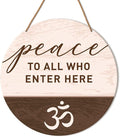 Blessing Sign for Front Door Decor, Zen Den Room Wall Decor Meditation Spiritual Room Door Wooden Hanging Sign Decorations, housewarming gift for New Home House Apartment, Peace to All Who Enter Here