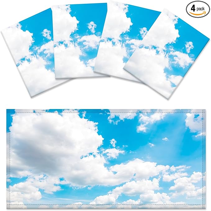4 Pack Fluorescent Light Covers for Ceiling Lights -Magnetic Cloud Cover for Fluorescent Or LED Fixture 2ft x 4ft Classroom,Home,Office Decoration Filters Overhead Lighting White cloud