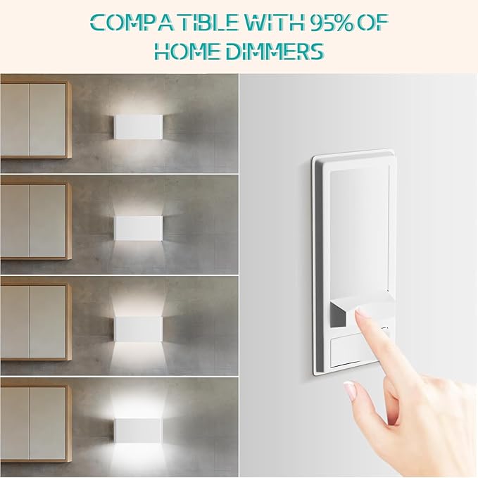 Modern LED Wall Sconce, 15W 5CCT 3000K-6500K, Dimmable Up Down Light, Hardwired Indoor Wall Light Fixture for Bedroom Hallway, 11 in, Sandy White (1 Pack)